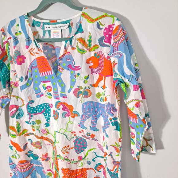 Gretchen Scott Bright Elephant Wild Leaves Tunic Cover-up - Picture 2 of 12
